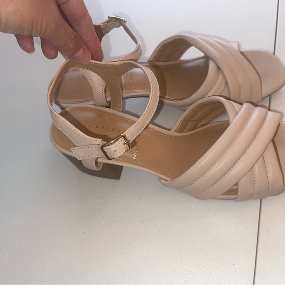 LC Lauren Conrad Fondant Women's Blush Memory Foam Wedge Heeled Sandals Size 9 - Picture 4 of 16